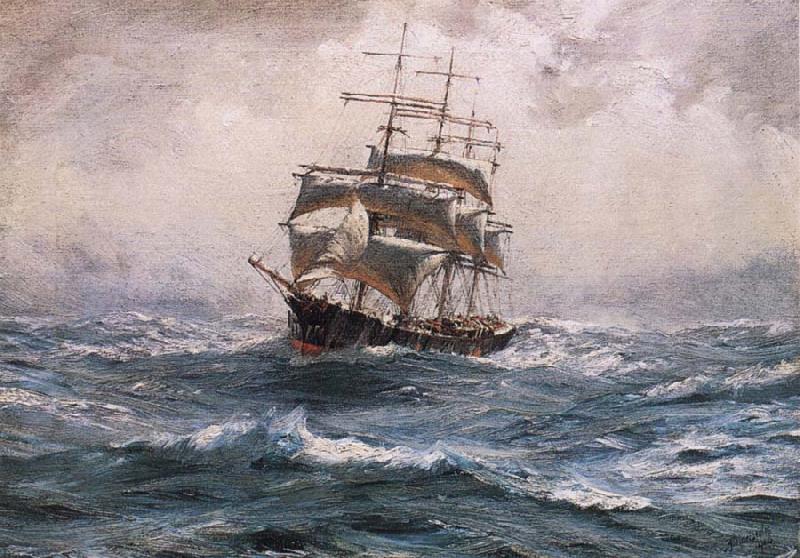 Thomas Somerscales A Ship running before a Gale